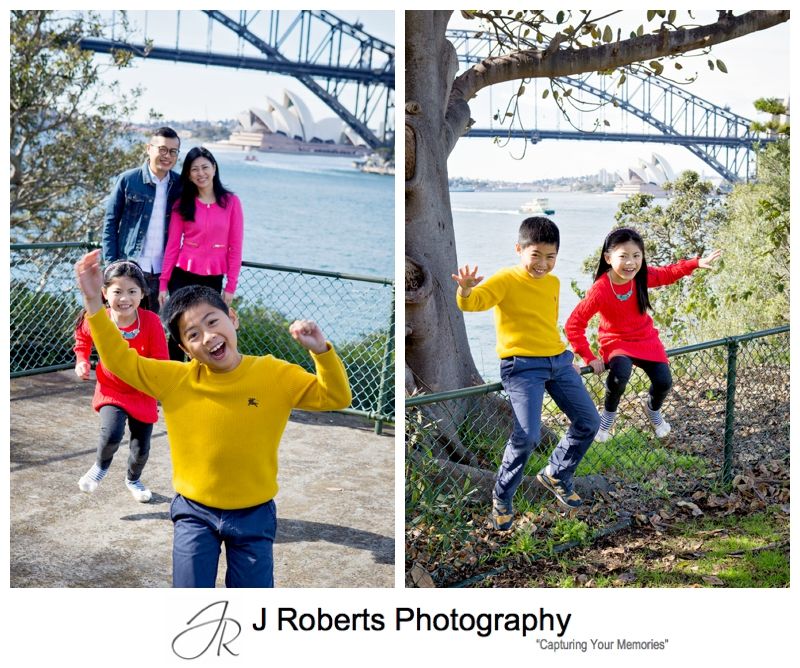 Family Portrait Photography Sydney for Overseas Visitors at Blues Point Reserve